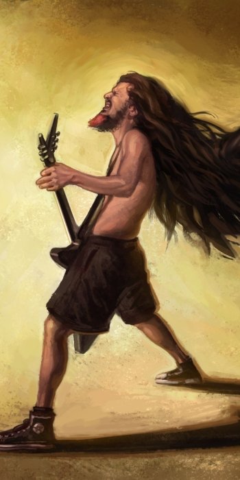angel music guitar Phone Wallpaper