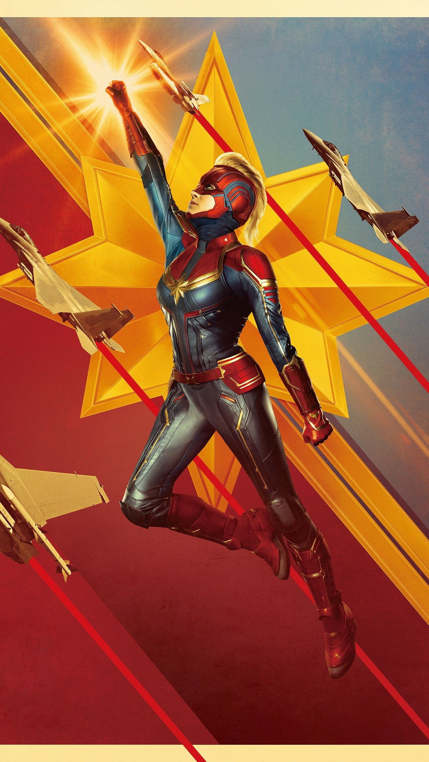 Download Brie Larson Movie Captain Marvel Phone Wallpaper