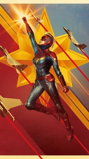 Brie Larson movie Captain Marvel Phone Wallpaper