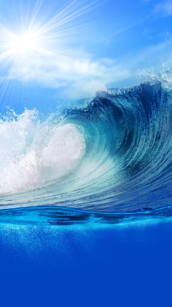 blue ocean nature wave Ocean Waves Phone Wallpaper