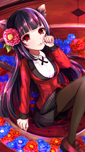 Yumeko Jabami Anime Kakegurui Phone Wallpaper