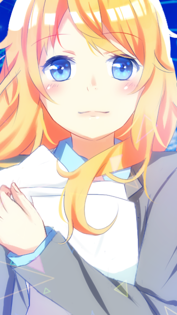 blue eyes blonde long hair blush Kaori Miyazono Anime Your Lie in April Phone Wallpaper