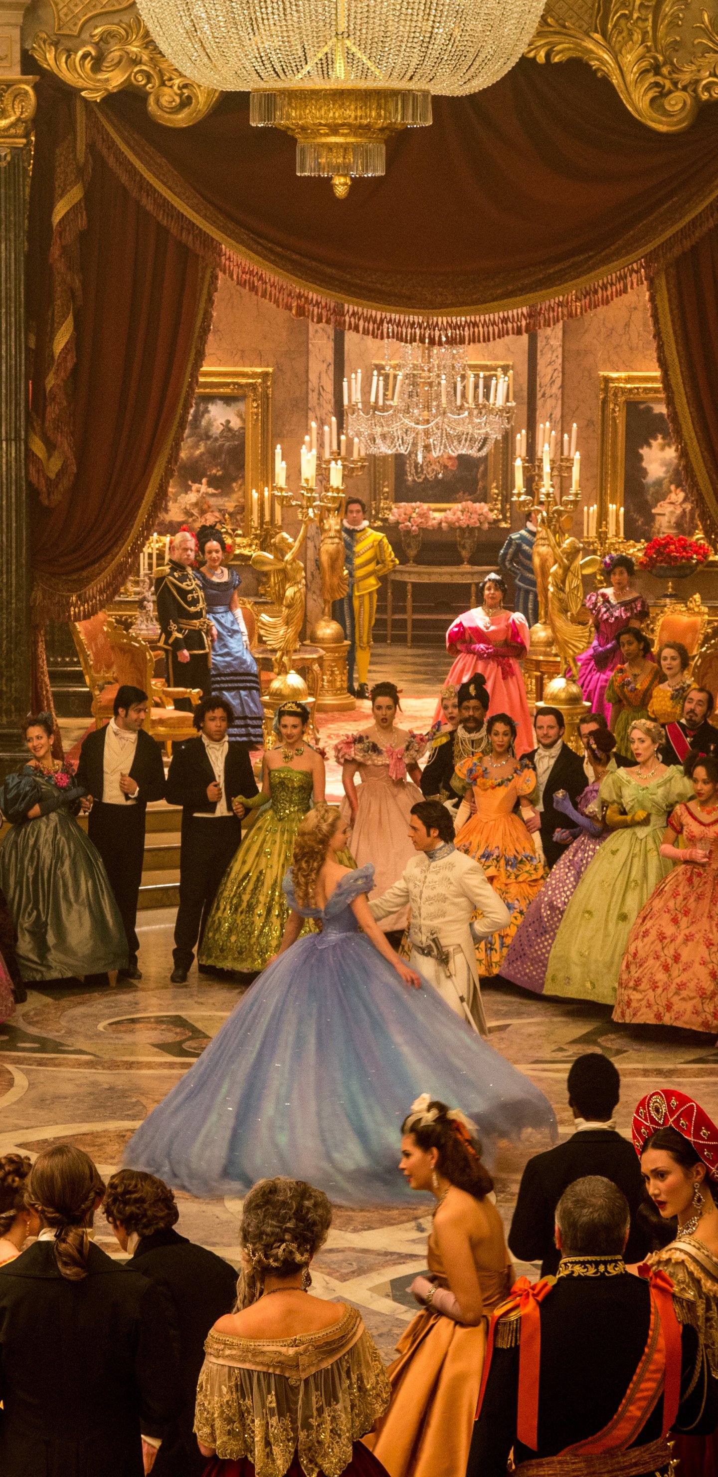 Download Lily James Richard Madden Movie Cinderella (2015) Phone Wallpaper