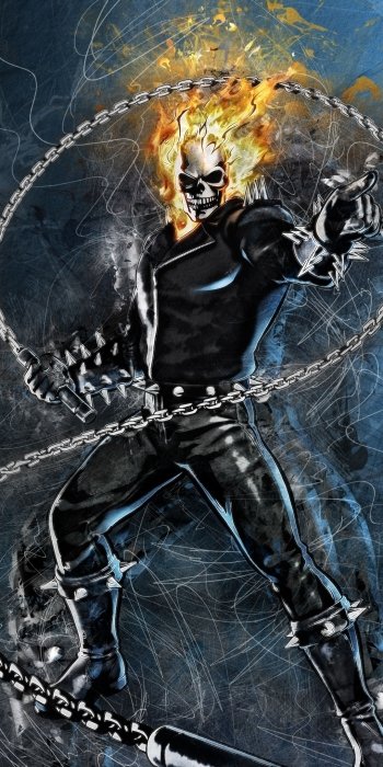 Comic Ghost Rider Phone Wallpaper