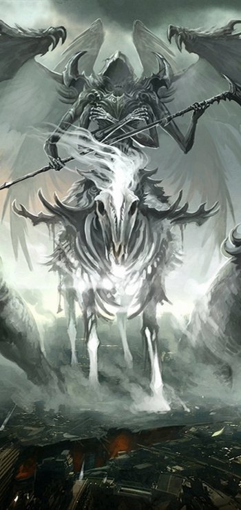 demon wings skeleton dark grim reaper Phone Wallpaper