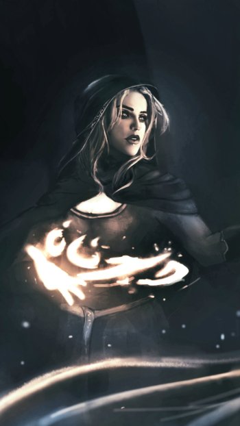 magic book fantasy witch Phone Wallpaper
