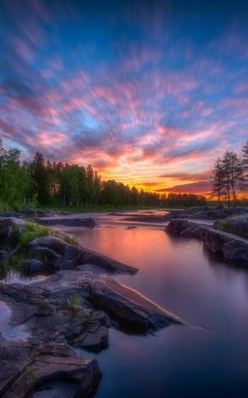 sunrise nature river Phone Wallpaper