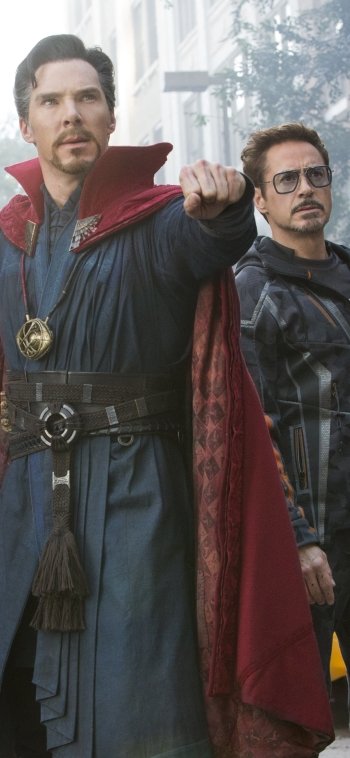 Robert Downey Jr. Benedict Cumberbatch Tony Stark Doctor Strange movie Avengers: Infinity War Phone Wallpaper