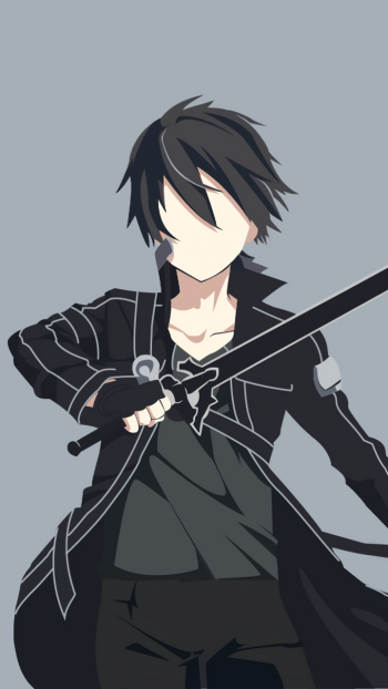 minimalist Kazuto Kirigaya Kirito (Sword Art Online) Anime Sword Art Online minimalist anime Phone Wallpaper