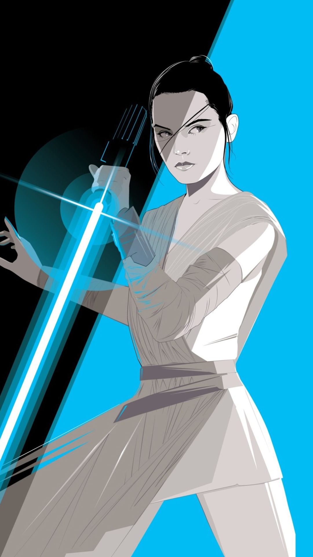 Download Lightsaber Rey (star Wars) Sci Fi Star Wars Phone Wallpaper 