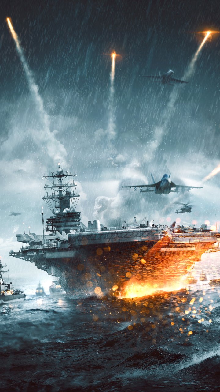 Download Warship Aircraft Carrier Video Game Battlefield 4 Phone Wallpaper