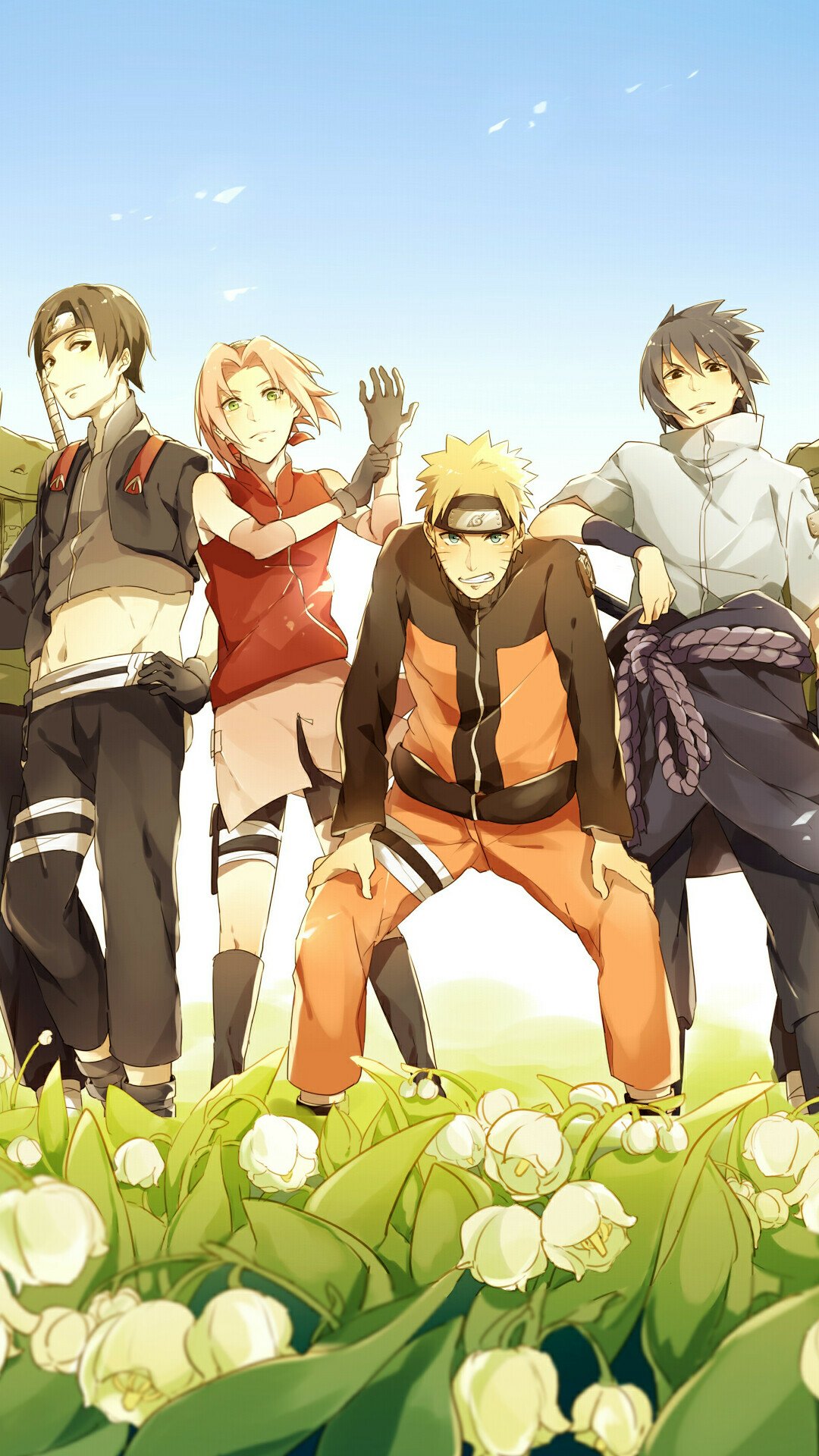 Download Sai (Naruto) Sakura Haruno Sasuke Uchiha Naruto Uzumaki Anime Naruto Naruto & Sasuke Phone Wallpaper