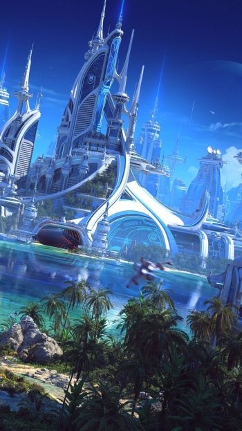 futuristic building Sci Fi city sci fi city futuristic city Phone Wallpaper