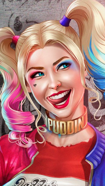 DC Comics smile aqua eyes twintails blonde Comic Harley Quinn Phone Wallpaper