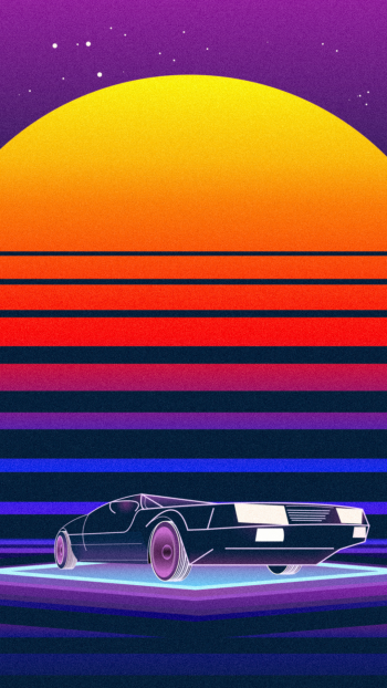 artistic retrowave Phone Wallpaper