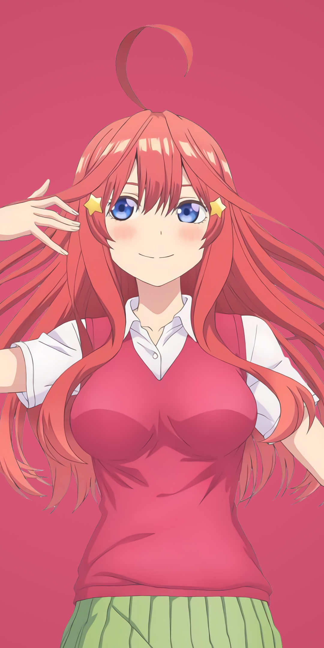 Download Pink Hair Blue Eyes Long Hair Itsuki Nakano The Quintessential Quintuplets Anime Phone Wallpaper