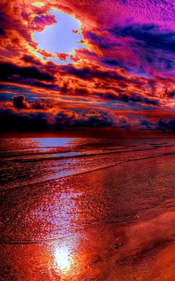  Sunset Sky over Beach