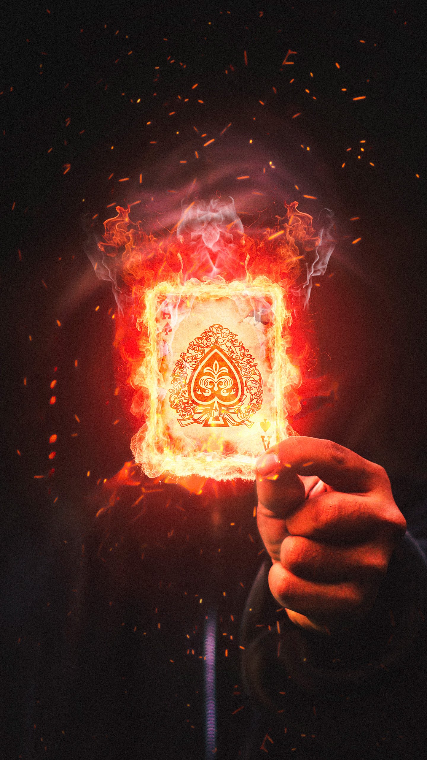 Download Flame Artistic Card Phone Wallpaper