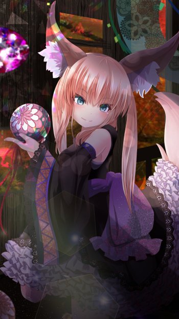 twintails blonde blue eyes dress tail nekomimi Anime Original Phone Wallpaper