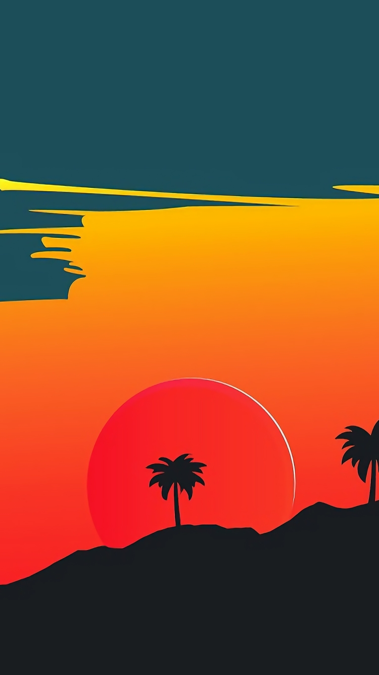 Artistic Sunset Phone Wallpaper