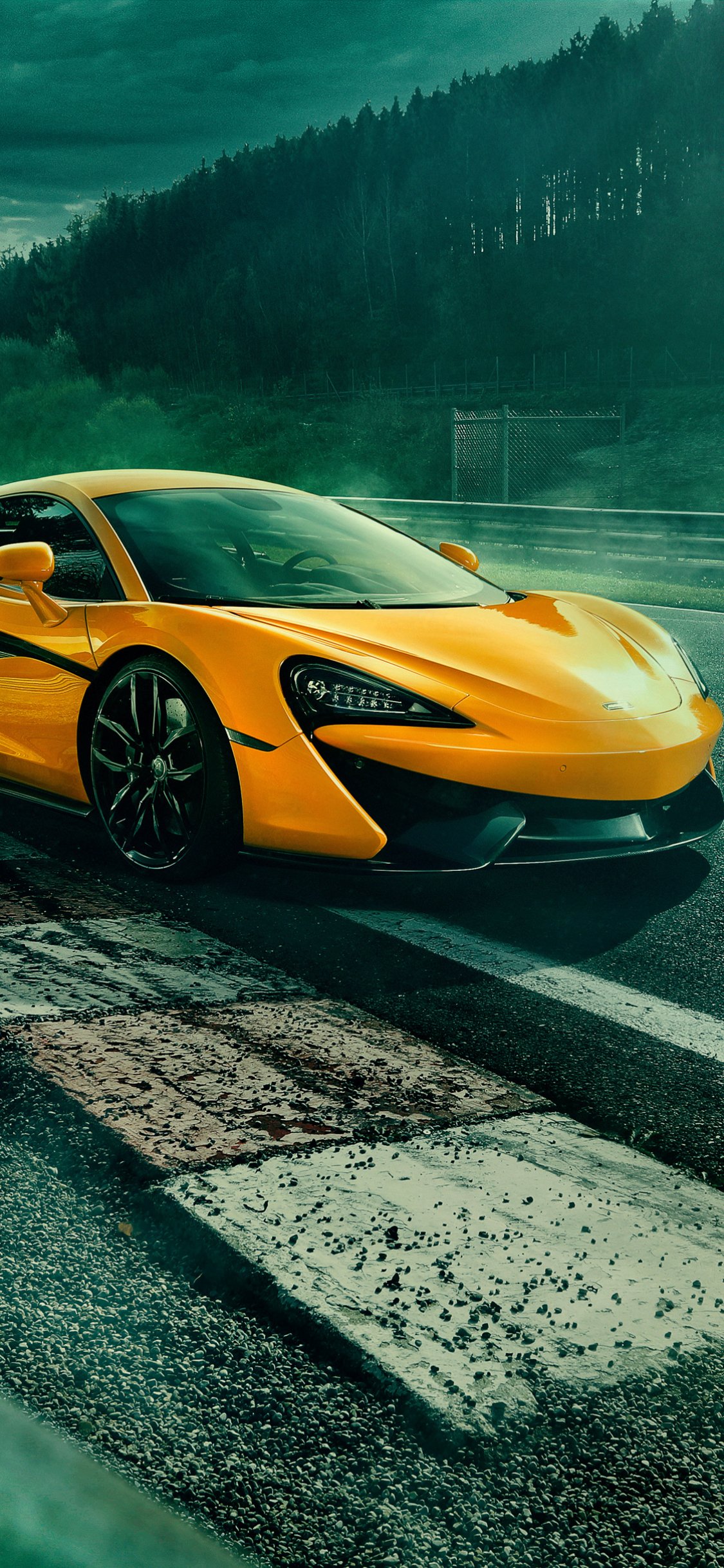 Download McLaren Car Supercar Vehicle Yellow Car McLaren 570S Phone Wallpaper