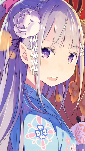 Emilia (Re:ZERO) Anime Re:Zero - Starting Life in Another World Phone Wallpaper