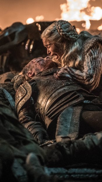 Emilia Clarke Iain Glen Daenerys Targaryen Jorah Mormont TV Show Game Of Thrones Phone Wallpaper