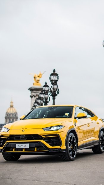 yellow car SUV vehicle car Lamborghini Lamborghini Urus Phone Wallpaper