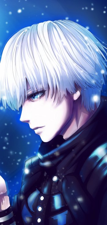 Tokyo Ghoul √A snowfall blue eyes white hair Ken Kaneki Anime Tokyo Ghoul Phone Wallpaper