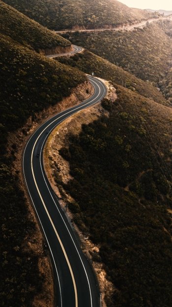 aerial man made road Phone Wallpaper