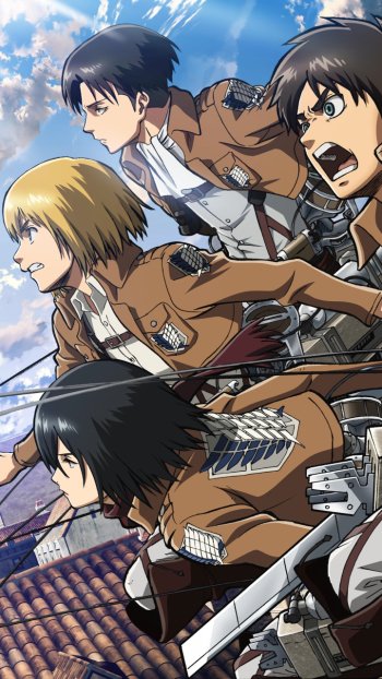 Eren Yeager Armin Arlert Levi Ackerman Mikasa Ackerman Anime Attack on Titan Eren & Mikasa Phone Wallpaper