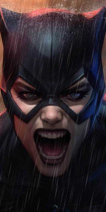 rain DC Comics Comic Catwoman Phone Wallpaper