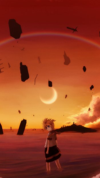 Len Kagamine Anime Vocaloid Phone Wallpaper