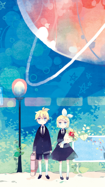 Rin Kagamine Len Kagamine Hatsune Miku Anime Vocaloid Phone Wallpaper