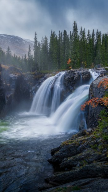 river nature waterfall Phone Wallpaper