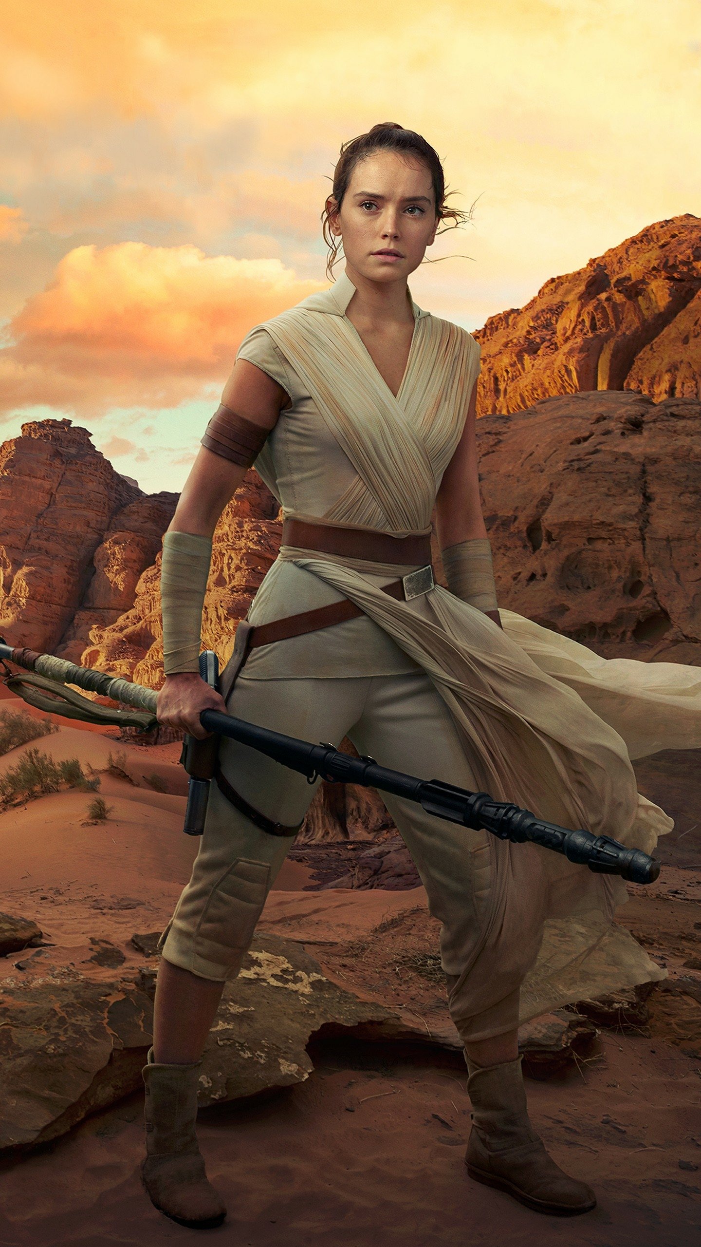 Download Rey (Star Wars) Movie Star Wars: The Rise Of Skywalker Phone Wallpaper