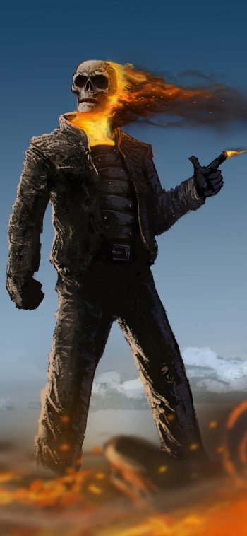 Comic Ghost Rider Phone Wallpaper