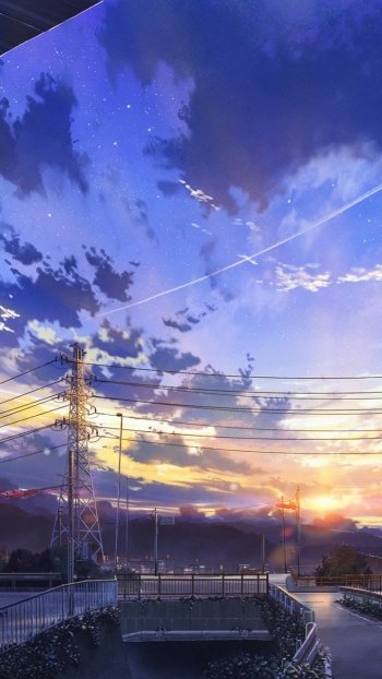 Anime anime sunset Phone Wallpaper