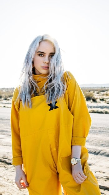 white hair American singer music Billie Eilish Phone Wallpaper