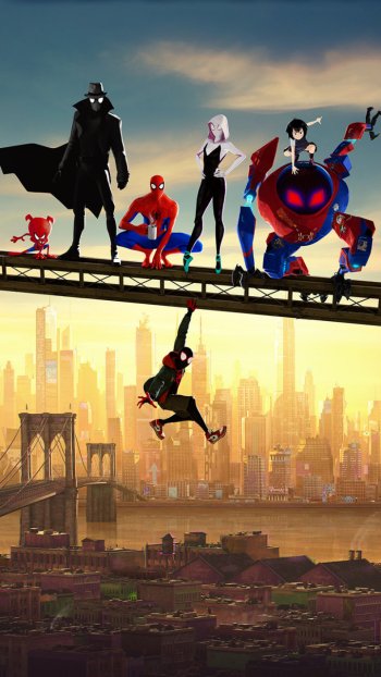 Peni Parker Spider-Gwen Spider-Ham Spider-Man Noir Miles Morales spider man movie Spider-Man: Into The Spider-Verse Phone Wallpaper