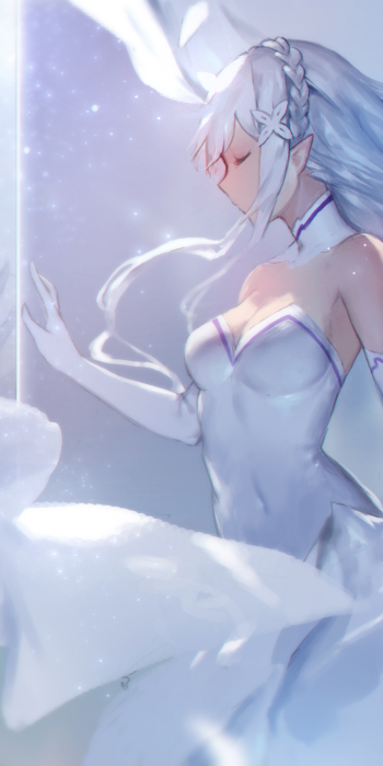 Emilia (Re:ZERO) Anime Re:Zero - Starting Life in Another World Phone Wallpaper