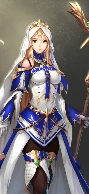 staff blonde green eyes Anime Original Phone Wallpaper