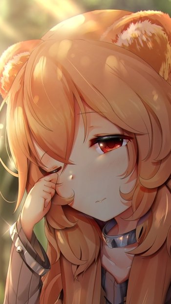 orange hair animal ears red eyes face Raphtalia (The Rising of the Shield Hero) Anime The Rising of the Shield Hero Phone Wallpaper