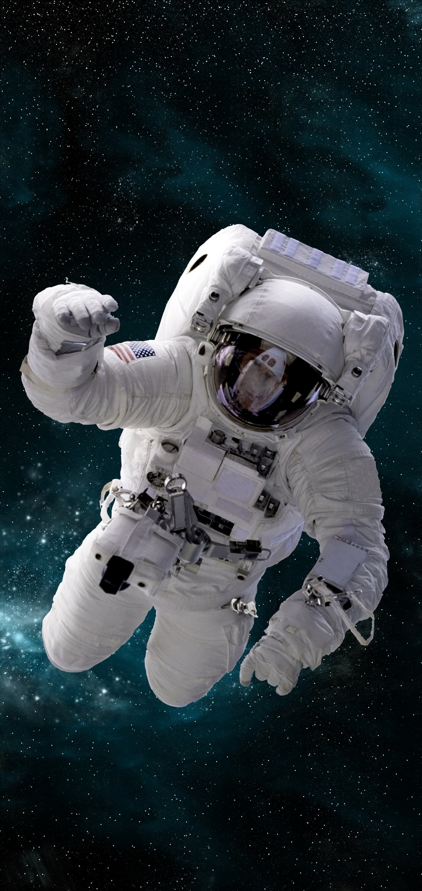 astronaut on phone