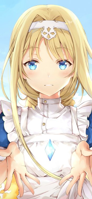 blue eyes blonde Alice Zuberg Anime Sword Art Online: Alicization Phone Wallpaper
