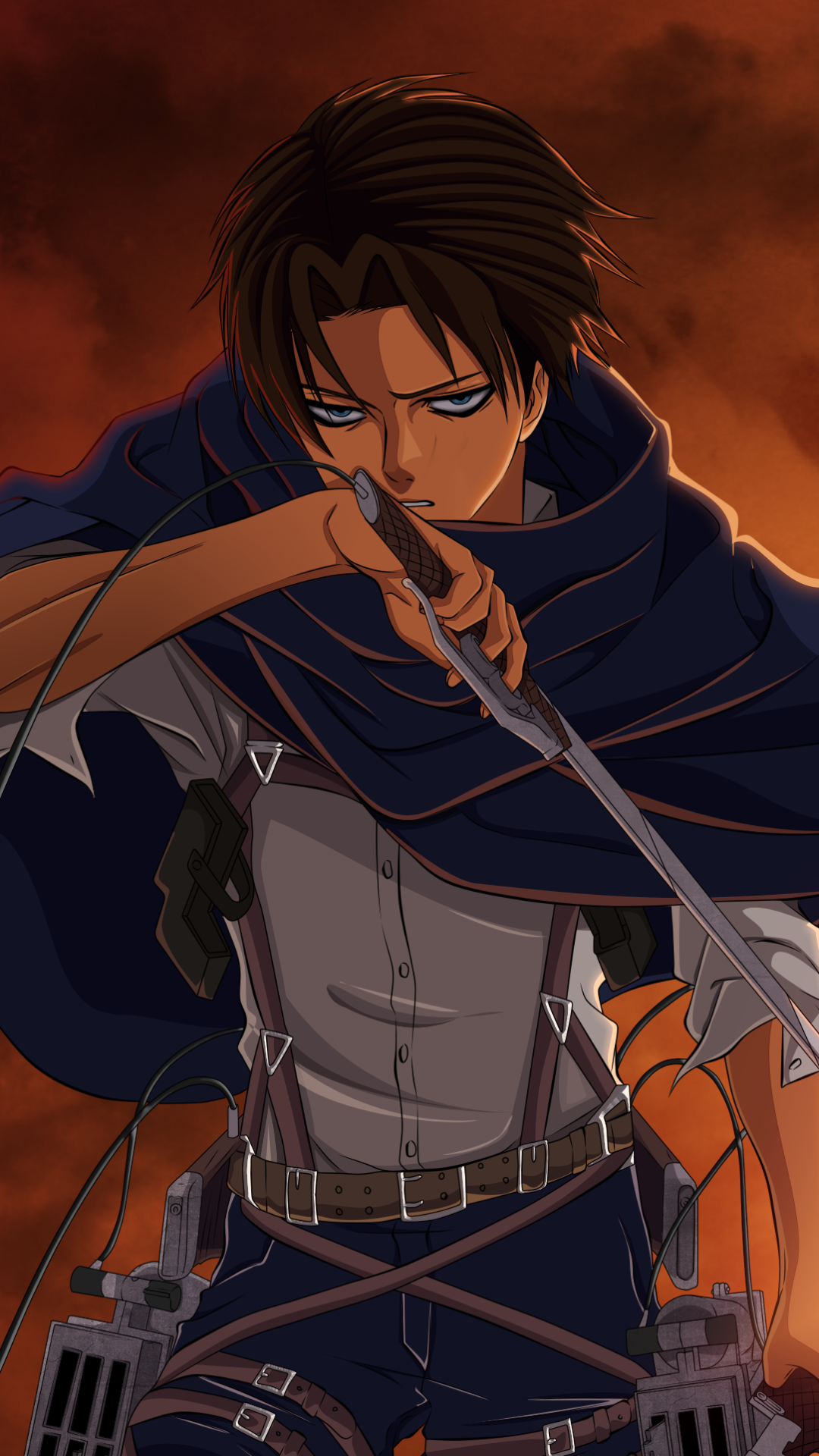 Download Levi Ackerman Attack On Titan Anime Phone Wallpaper