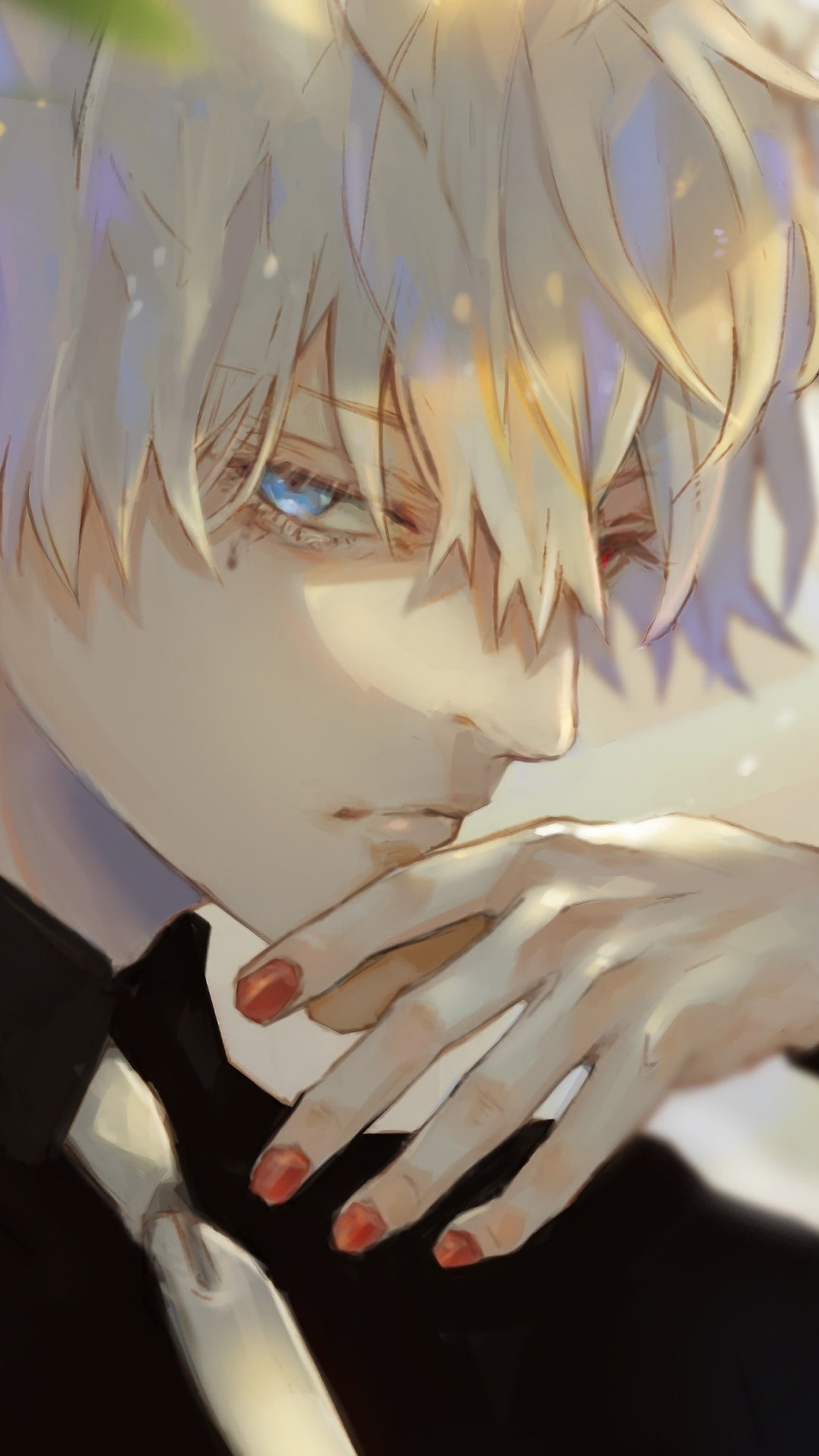 Download Blue Eyes White Hair Haise Sasaki Ken Kaneki Anime Tokyo Ghoul:re Phone Wallpaper