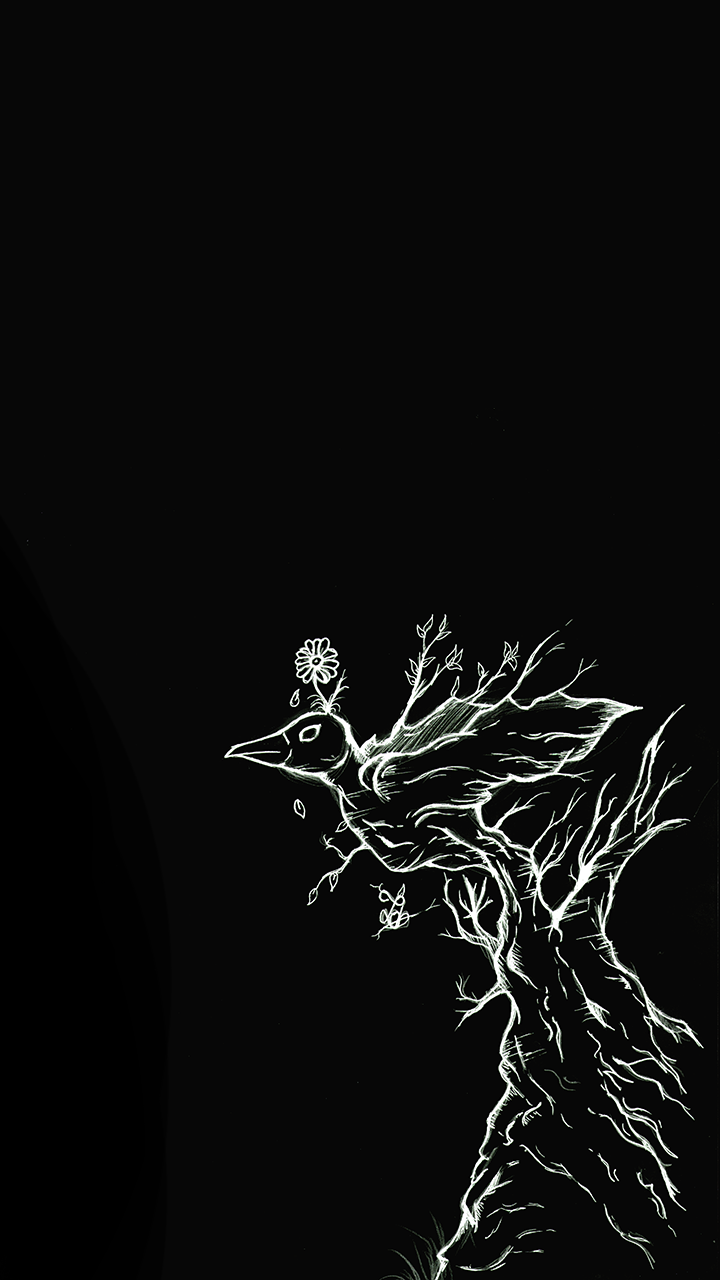 Download Dark Tree Fantasy Bird Dark Fantasy Phone Wallpaper by ivanPM