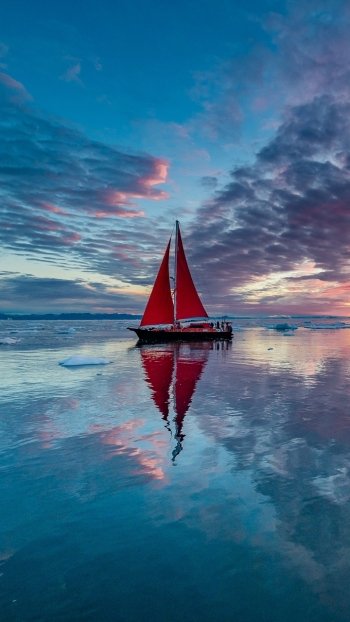 ocean cloud sky reflection vehicle sailboat Phone Wallpaper