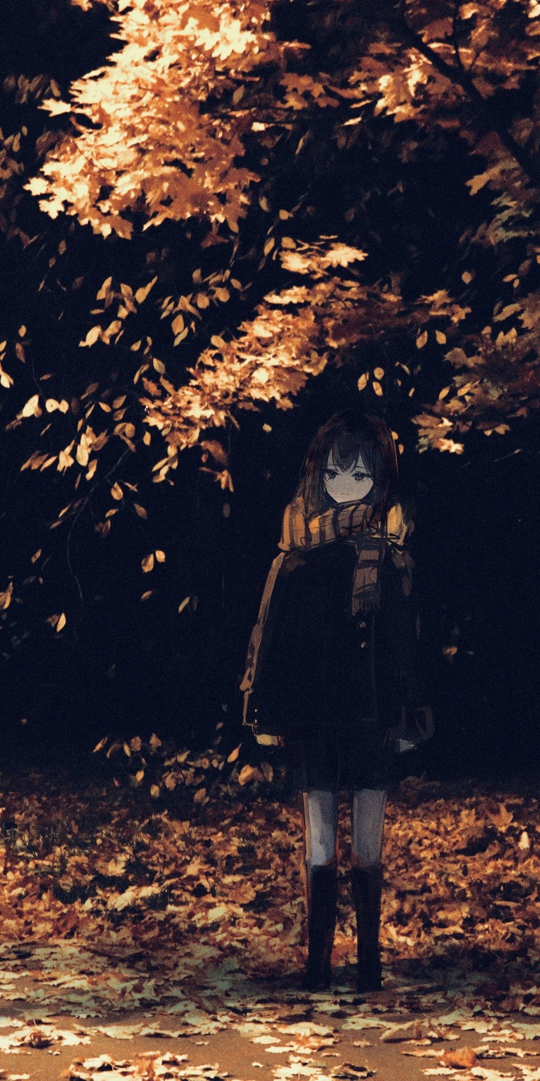 Download Scarf Short Hair Anime Original Phone Wallpaper